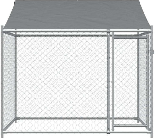 vidaXL Parc Metalic Pentru Câini 200x200x200 cm Gri