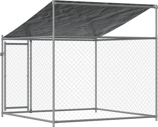 vidaXL Parc Metalic Pentru Câini 200x200x200 cm Gri