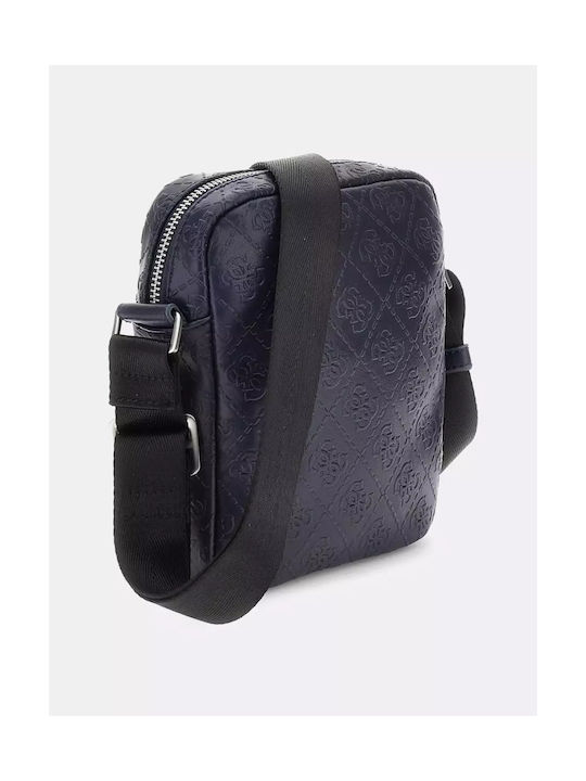 Guess Pungă din piele Geantă pentru bărbați Umăr / Crossbody Albastru