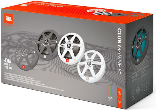 JBL Set difuzoare marine Club Marine 8 Rgb 8" Alb