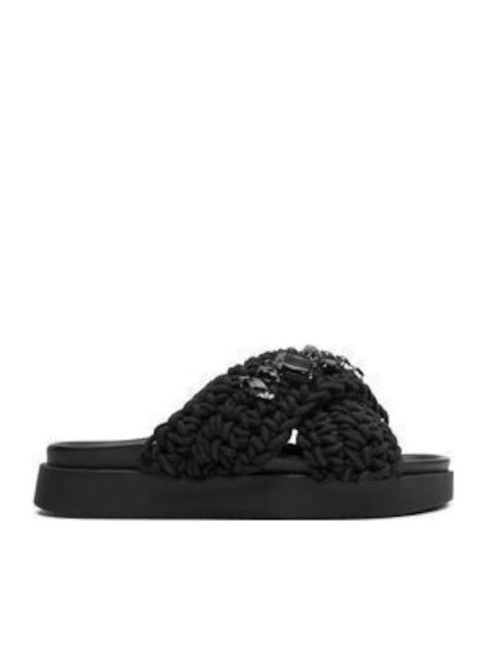Women's Flat Sandals in Black Color