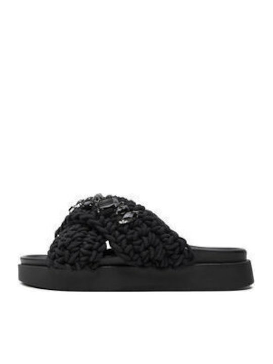 Women's Flat Sandals in Black Color