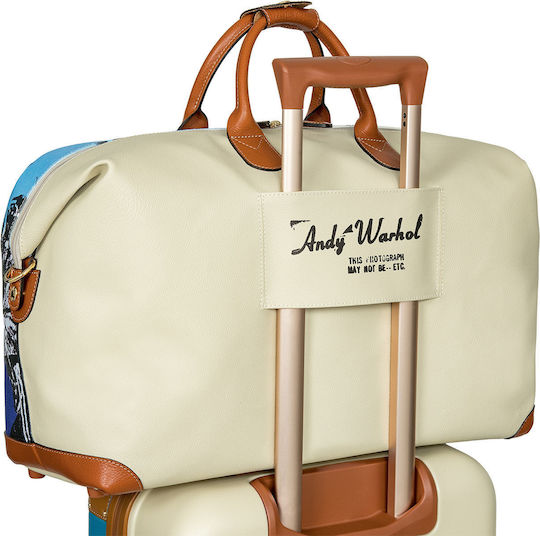 Andy Warhol X Bric's Travel Bag 55x32x20cm Coloured Flowers Cream