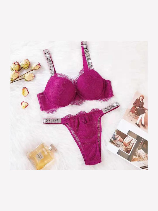 Set de lenjerie Brietta cu Banella, dantelă, căptușeală pentru sutien și tanga cu talie înaltă din dantelă și dantelă