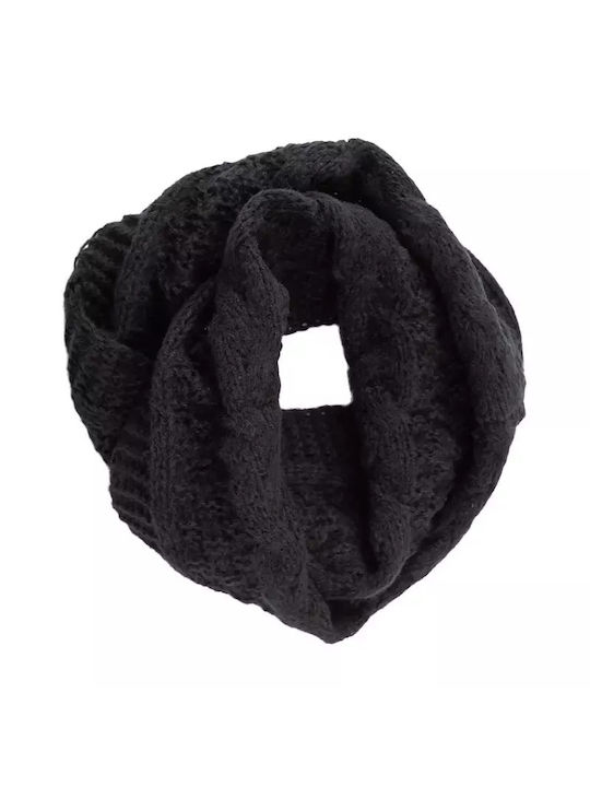 Nora's Accessories Fular din lână pentru femei Tricotat Gât Negru