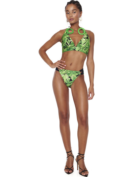 Bikini Τριγωνάκι D Cup Floral Πράσινο