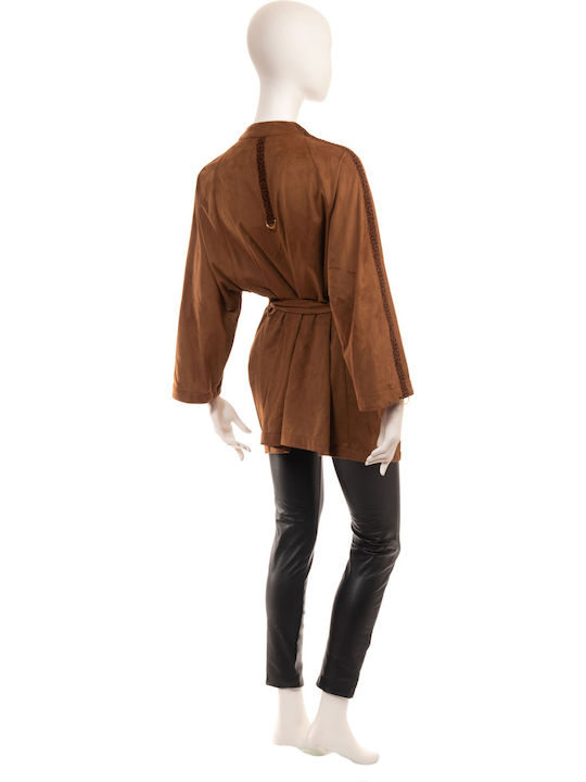Damen Jacke in Tabac Braun Farbe