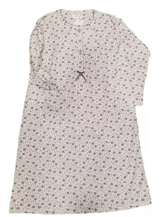 SunFlower Winter Cotton Women's Nightdress Gray