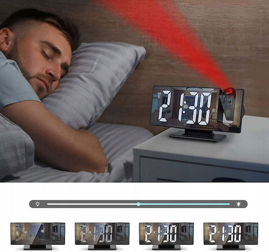 Ceas De Masă Digital Silentios Led Cu Ceas Deșteptător Negru