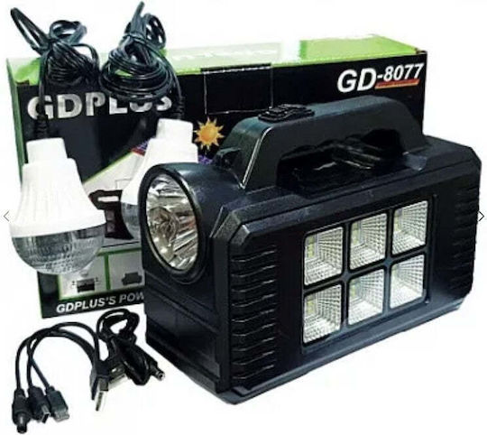 Ηλιακό σύστημα φωτισμού Gd-8077 με Φόρτιση USB