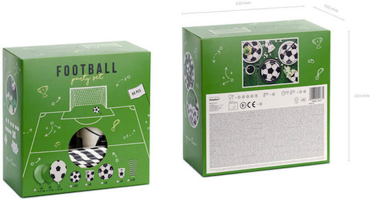 PartyDeco Set De Decorare Pentru Petreceri Fotbal În Culoare Albă 60 Bucăți
