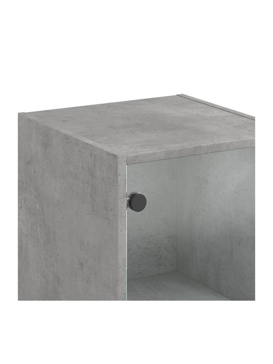 Wand Wohnzimmer Vitrine aus Spanplatte mit Glas Grey 35x37x142cm