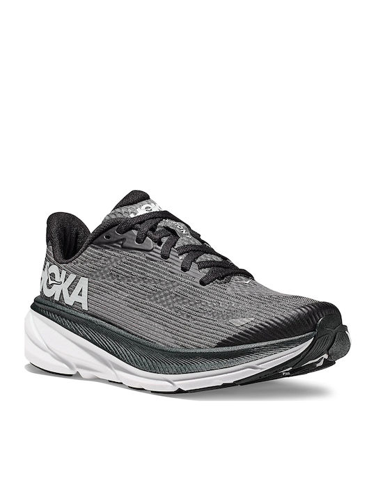 Clifton 9 Kids Sports Shoes Running with Laces Black