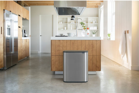Brabantia Brabantia Mülleimer aus Inox Push 60lt Graues
