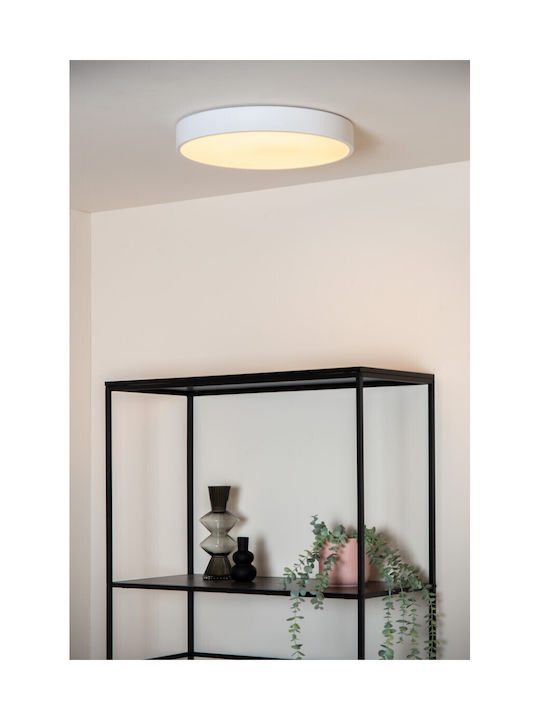 Lucide Lightning Πλαφονιέρα Οροφής Λευκή με Ενσωματωμένο LED
