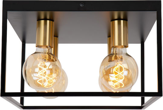 Lucide Lightning Πλαφονιέρα Οροφής Μαύρη με Ντουί E27
