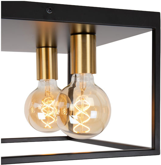 Lucide Lightning Πλαφονιέρα Οροφής Μαύρη με Ντουί E27