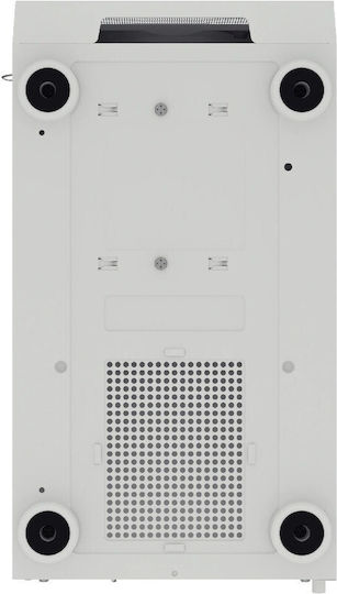 Krux Vako Геймърско бюро Midi Tower Компютърна кутия със страничен прозорец и RGB осветление Бял