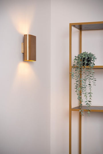 Lucide Lightning Modern Lamp Wall with Socket E14 Gold 8x8x20cm