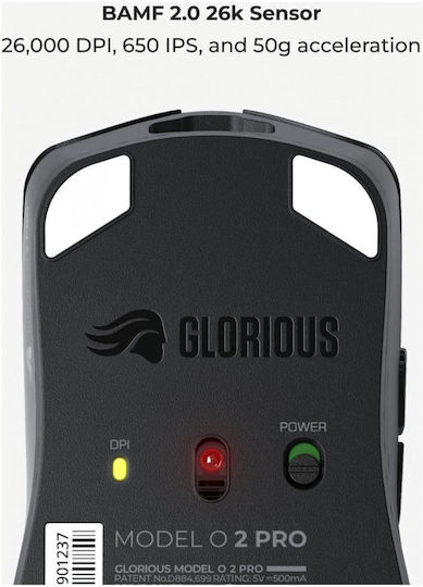Glorious PC Gaming Race O2 Pro Ασύρματο Gaming Ποντίκι 26000 DPI Μαύρο