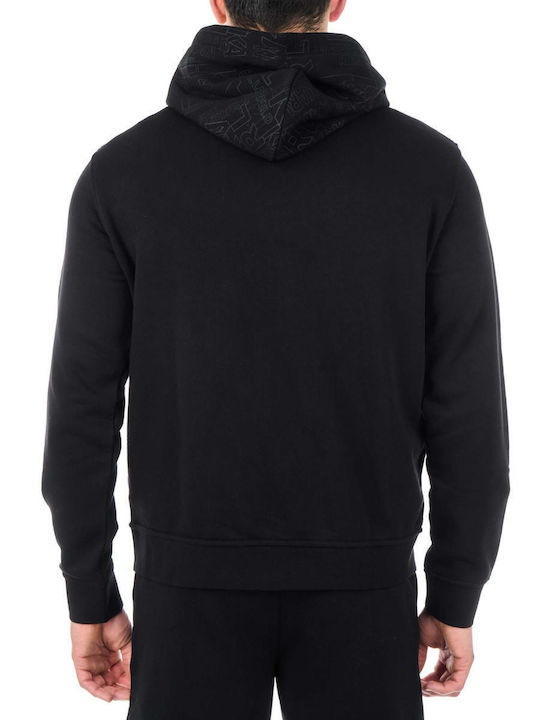 Karl Lagerfeld Men's Sweatshirt Jacket with Hood black