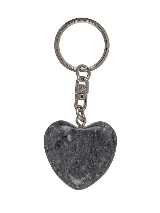 Herz Schlüsselanhänger Sorgenstein Bunter Stein/Metall 3cm In Verschiedenen Farben