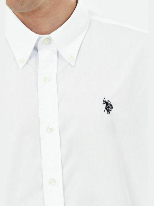 U.S. Polo Assn. Men's Shirt Long Sleeve Cotton White