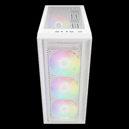 Gamdias AURA GC2 ELITE Gaming Midi Tower Κουτί Υπολογιστή με Πλαϊνό Παράθυρο και ARGB Φωτισμό Λευκό