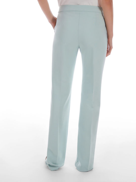 Women's Fabric Trousers Regular Fit Light Blue