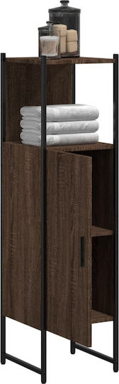 vidaXL Floor Bathroom Shelf Wooden 33x33x120.5cm Brown