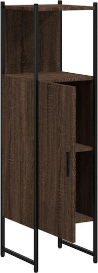vidaXL Floor Bathroom Shelf Wooden 33x33x120.5cm Brown