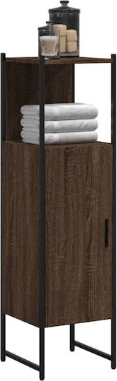 vidaXL Floor Bathroom Shelf Wooden 33x33x120.5cm Brown