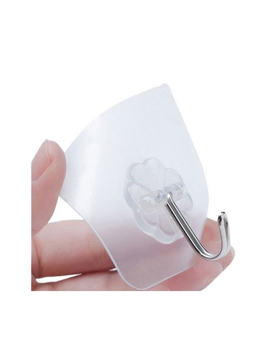 ikonka Άγκιστρο Μπάνιου Μονό με Αυτοκόλλητο ​5.5x5.5cm Διάφανο