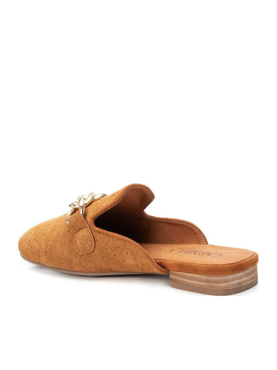 Flat Suede Mules σε Ταμπά Χρώμα
