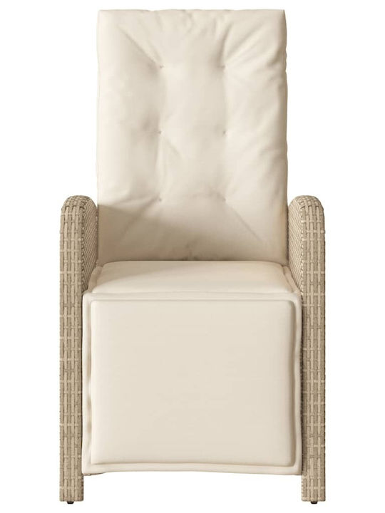 Outdoor-Stuhl Rattan Beige mit Kissen