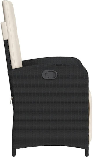 Outdoor-Stuhl Rattan Black mit Kissen