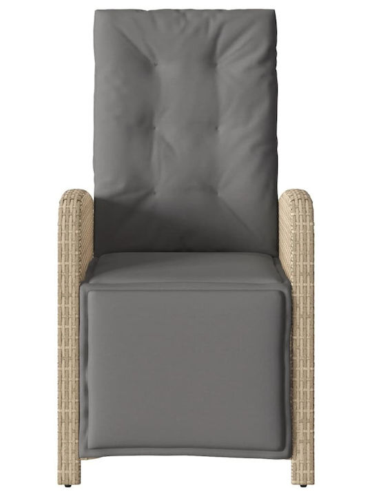 Outdoor-Stuhl Rattan Beige mit Kissen