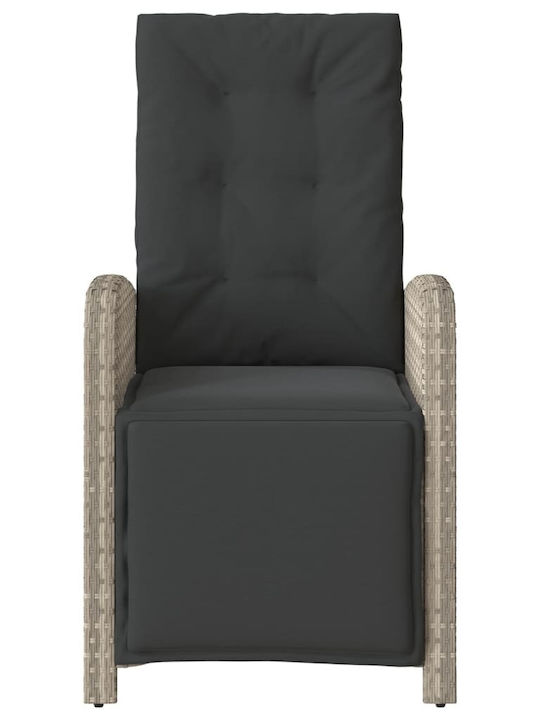 Scaun de exterior Rattan Gri cu pernă