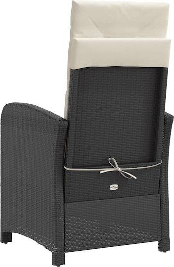 Outdoor-Stuhl Rattan Black mit Kissen