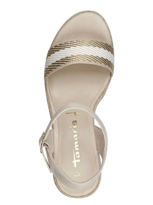 Damenplattformen Beige