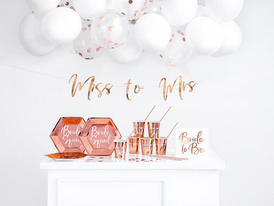 PartyDeco Комплект За Декорация За Парти В Розово Златист Цвят 6 Бройки