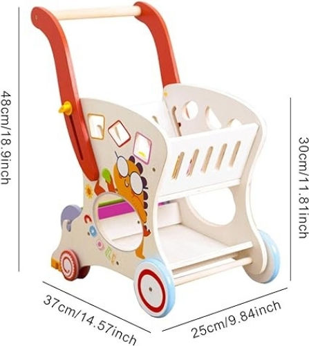 Supermarket Trolley Wooden for 1+ Years