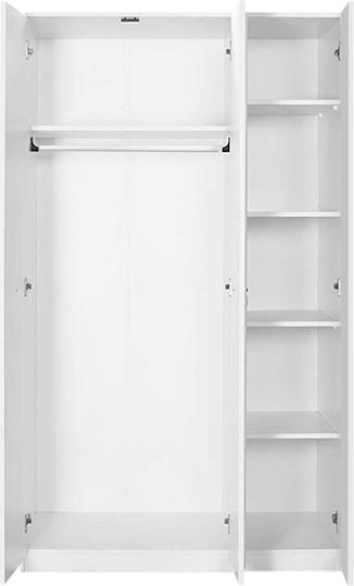 Hampton Τρίφυλλη Ντουλάπα Λευκό 103x52x185cm