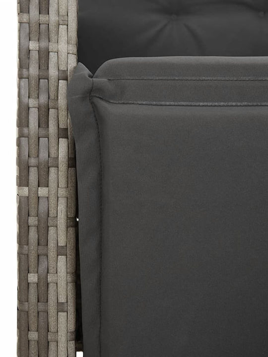 Bistro Living Room Set for Small Outdoor Spaces 3 Pieces Gray with Pillows
