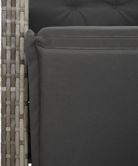 Bistro Living Room Set for Small Outdoor Spaces 3 Pieces Gray with Pillows