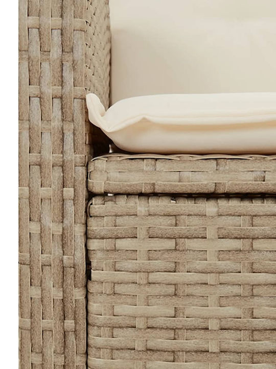 Bistro Garden & Outdoor Furniture Set 3 Pieces Beige with Pillows