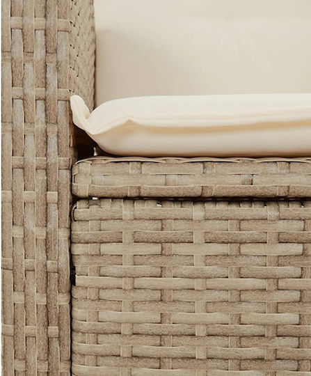 Bistro Garden & Outdoor Furniture Set 3 Pieces Beige with Pillows