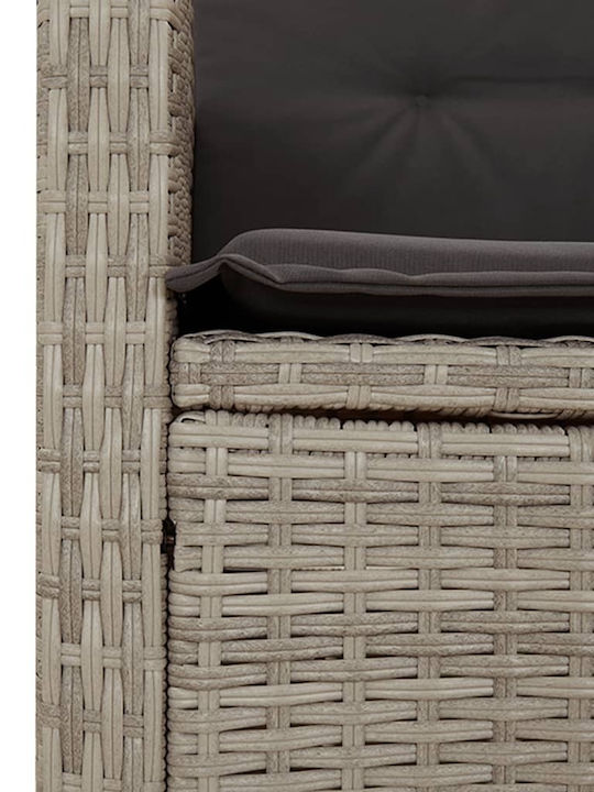 Bistro 3-Piece Living Room Set for Small Outdoor Spaces Light Gray with Pillows