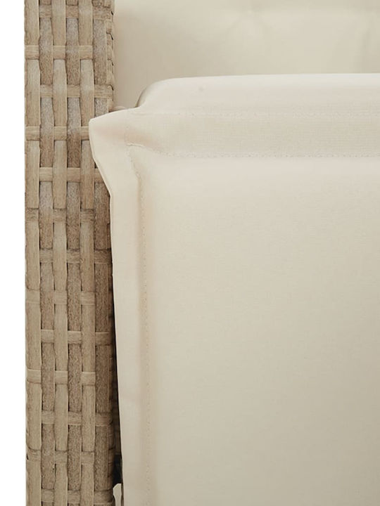Bistro Garden & Outdoor Furniture Set for Small Outdoor Spaces 3 Pieces Beige with Pillows