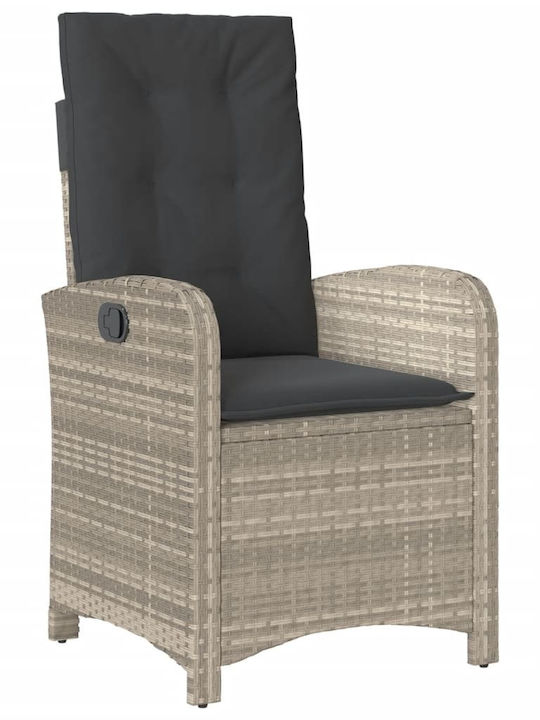 Bistro Living Room Set for Small Outdoor Spaces 3 Pieces Light Gray with Pillows